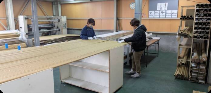 紙管を活用している様子